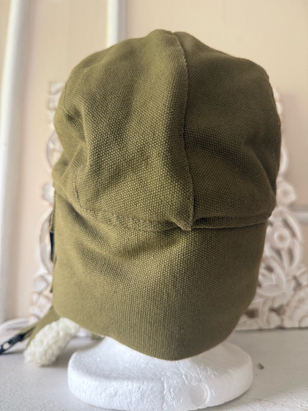 Stetson Trapper Hat Green with Cream Sherpa Trim - Picture 4 of 5